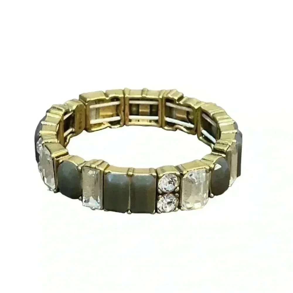 J.crew grey‎ stone and crystal stretch bracelet